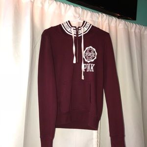 maroon PINK half zip sweater